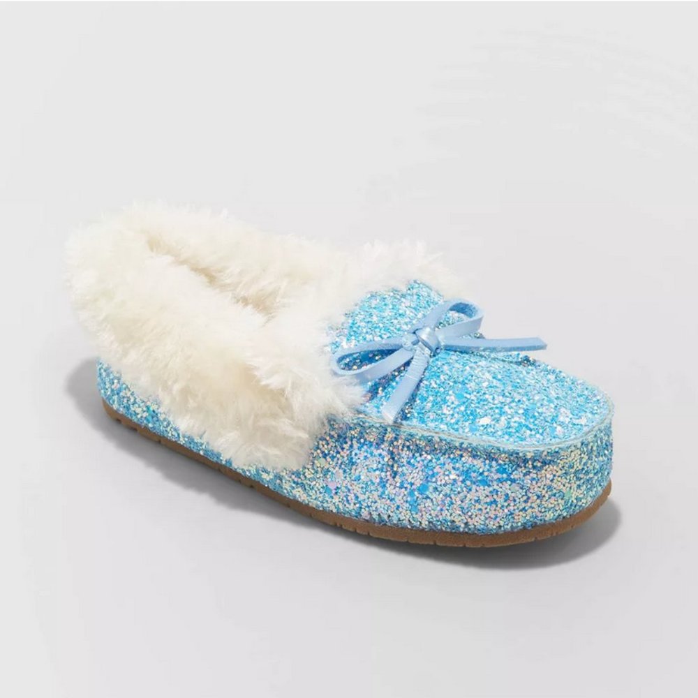 Toddler Girls' Medora Moccasin Slippers Blue - Cat & Jack™